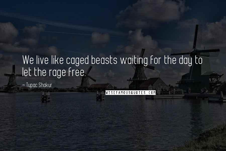 Tupac Shakur Quotes: We live like caged beasts waiting for the day to let the rage free.