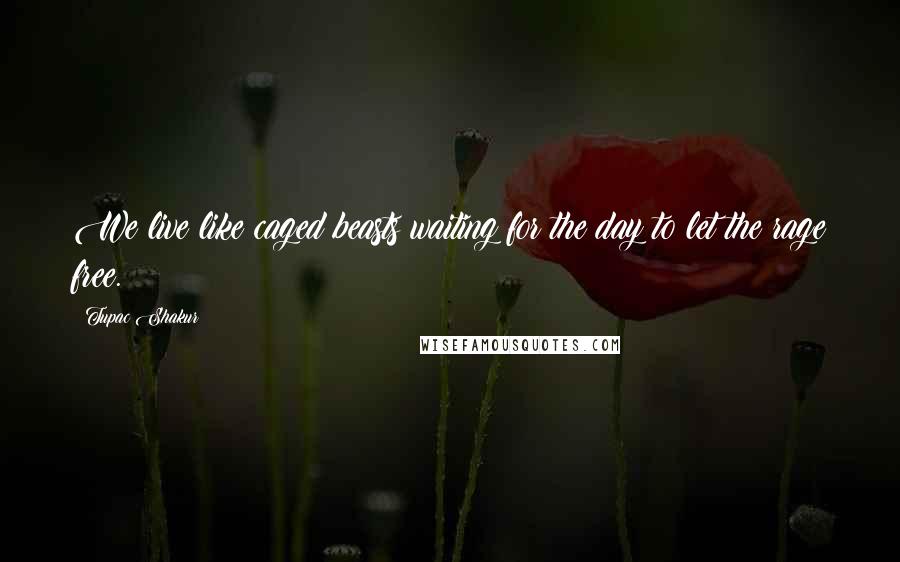 Tupac Shakur Quotes: We live like caged beasts waiting for the day to let the rage free.
