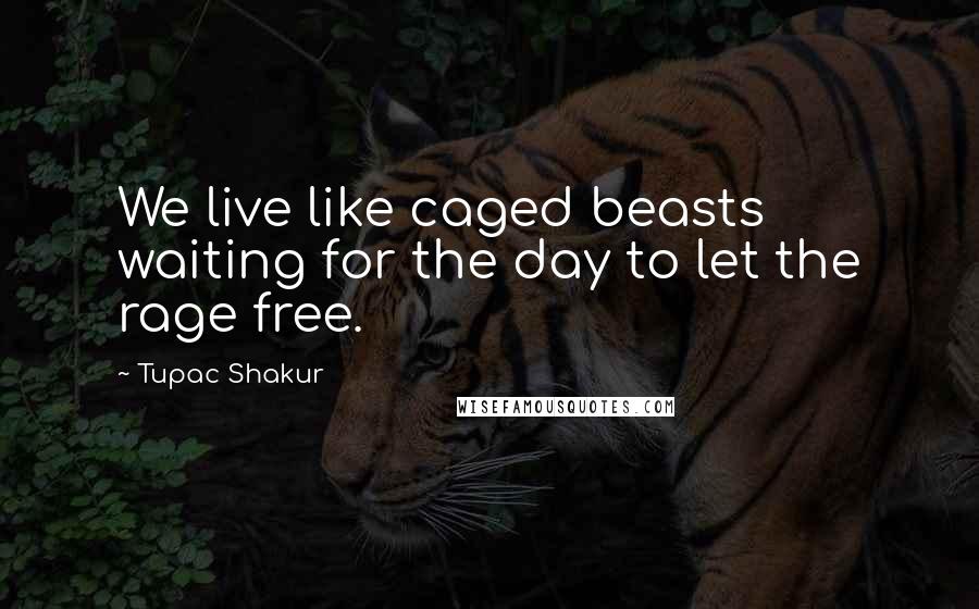 Tupac Shakur Quotes: We live like caged beasts waiting for the day to let the rage free.