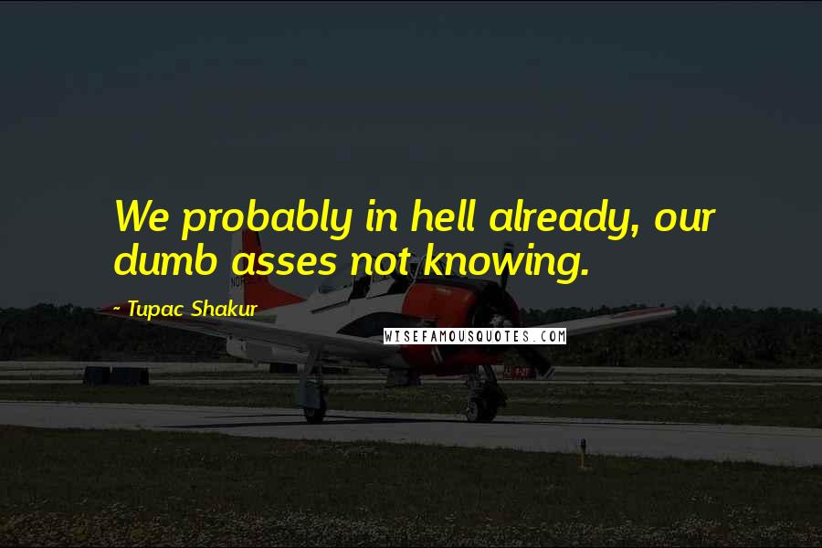 Tupac Shakur Quotes: We probably in hell already, our dumb asses not knowing.