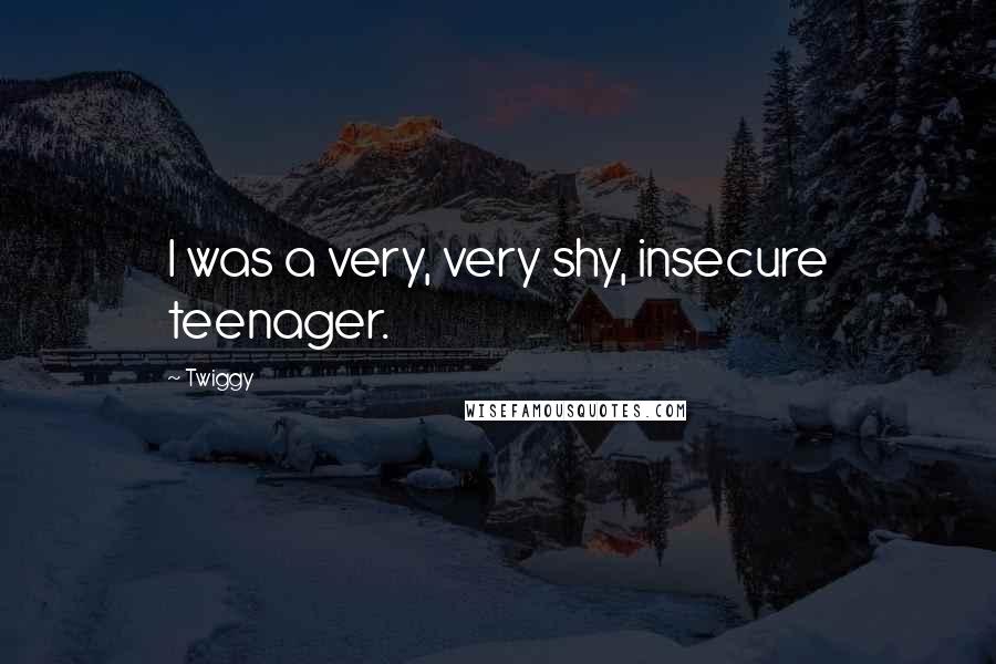 Twiggy Quotes: I was a very, very shy, insecure teenager.