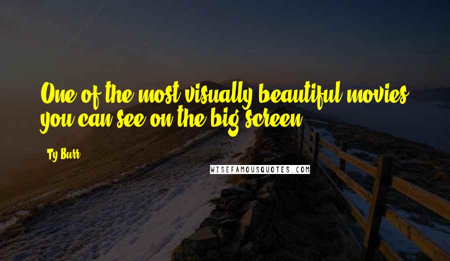 Ty Burr Quotes: One of the most visually beautiful movies you can see on the big screen.