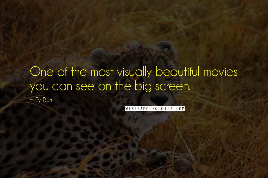 Ty Burr Quotes: One of the most visually beautiful movies you can see on the big screen.