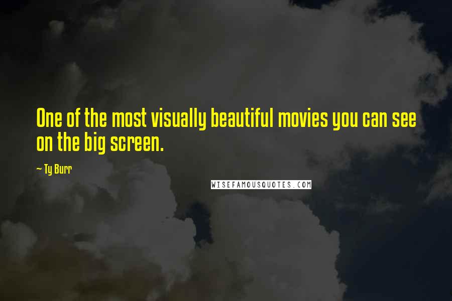 Ty Burr Quotes: One of the most visually beautiful movies you can see on the big screen.