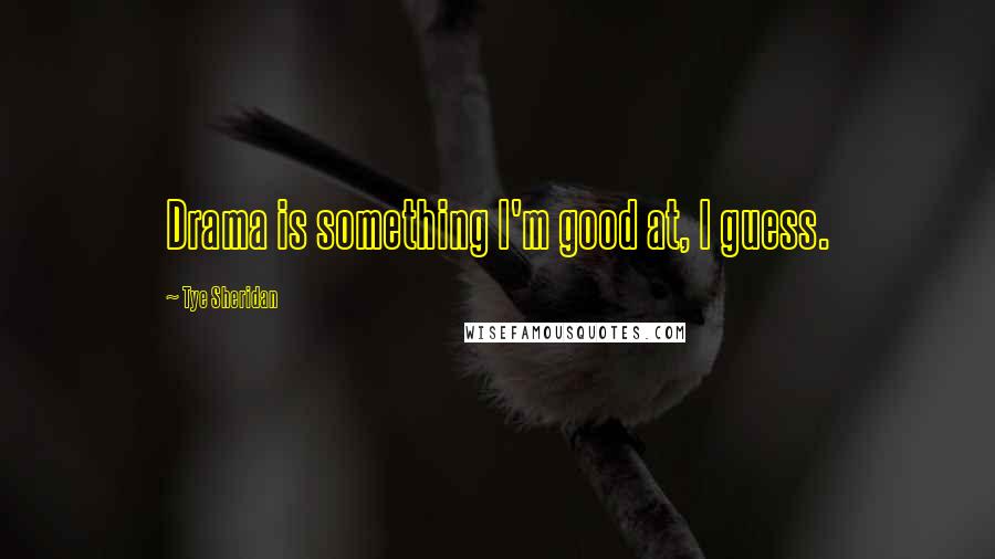 Tye Sheridan Quotes: Drama is something I'm good at, I guess.