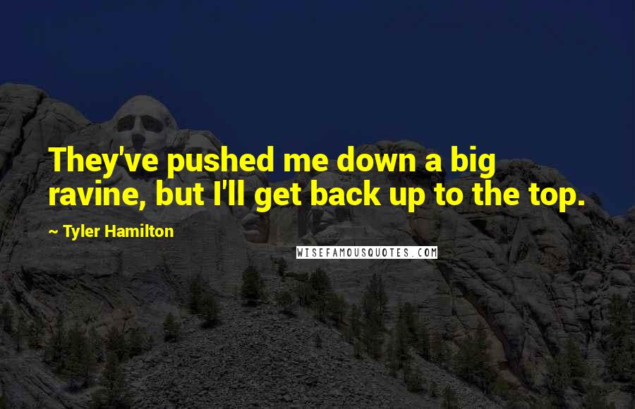 Tyler Hamilton Quotes: They've pushed me down a big ravine, but I'll get back up to the top.