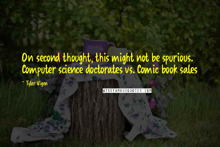 Tyler Vigen Quotes: On second thought, this might not be spurious. Computer science doctorates vs. Comic book sales