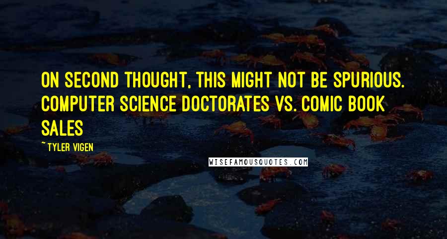 Tyler Vigen Quotes: On second thought, this might not be spurious. Computer science doctorates vs. Comic book sales