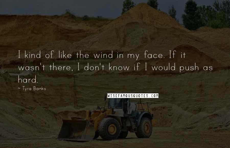 Tyra Banks Quotes: I kind of like the wind in my face. If it wasn't there, I don't know if I would push as hard.