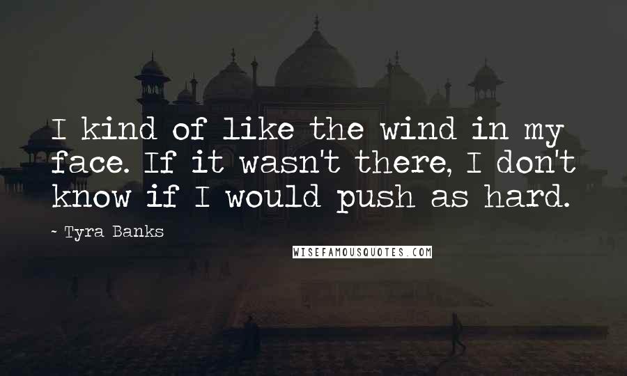 Tyra Banks Quotes: I kind of like the wind in my face. If it wasn't there, I don't know if I would push as hard.