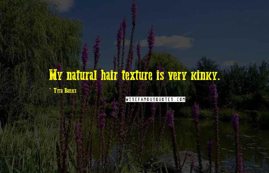 Tyra Banks Quotes: My natural hair texture is very kinky.