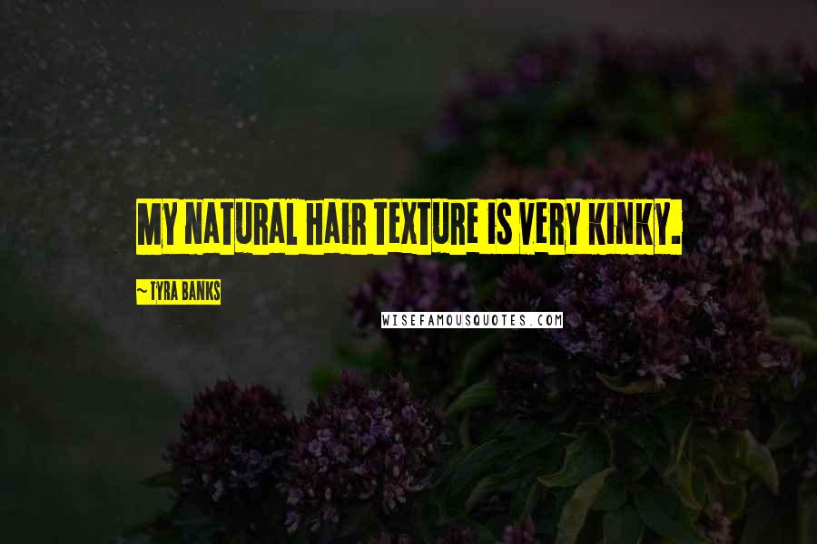 Tyra Banks Quotes: My natural hair texture is very kinky.