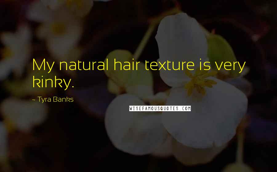 Tyra Banks Quotes: My natural hair texture is very kinky.