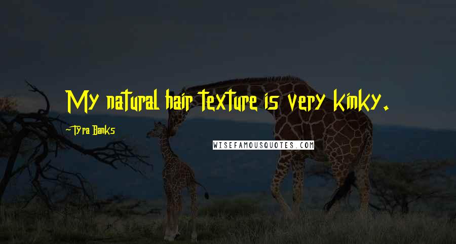 Tyra Banks Quotes: My natural hair texture is very kinky.