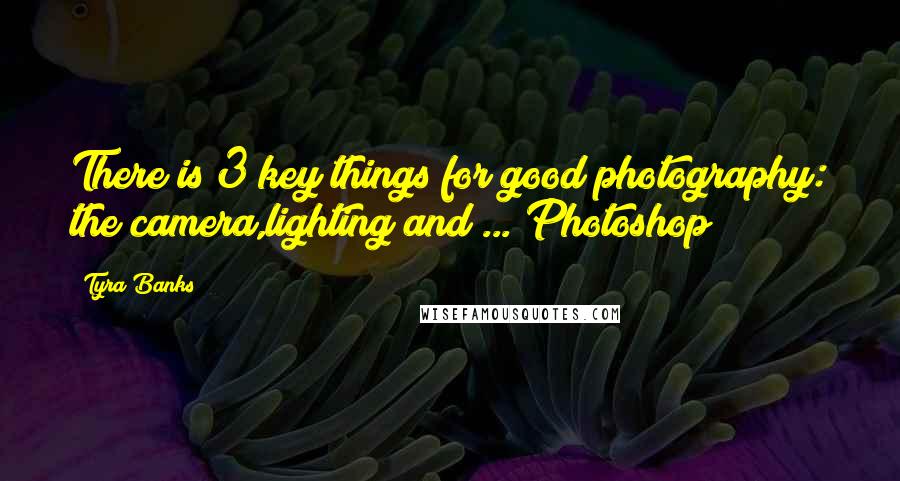 Tyra Banks Quotes: There is 3 key things for good photography: the camera,lighting and ... Photoshop