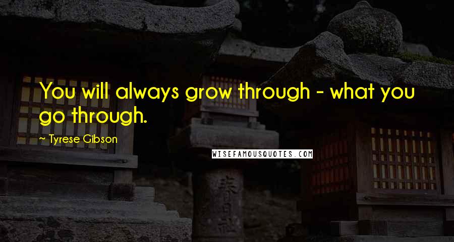 Tyrese Gibson Quotes: You will always grow through - what you go through.