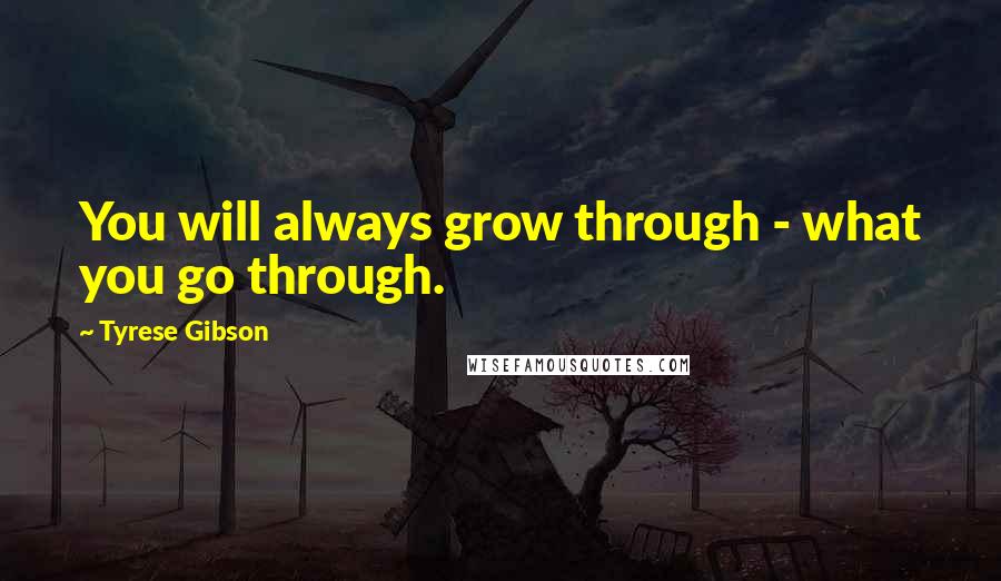 Tyrese Gibson Quotes: You will always grow through - what you go through.