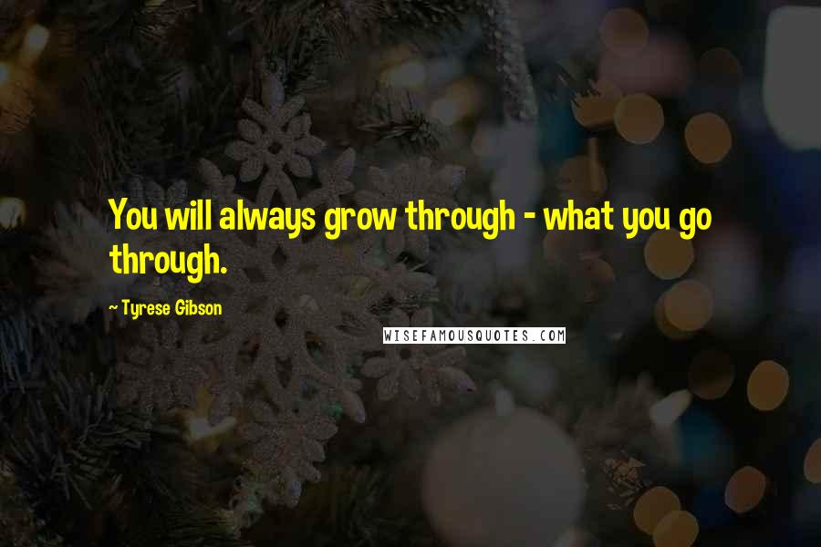 Tyrese Gibson Quotes: You will always grow through - what you go through.