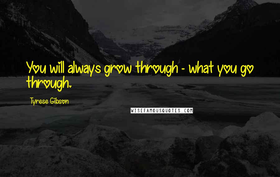 Tyrese Gibson Quotes: You will always grow through - what you go through.