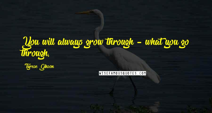 Tyrese Gibson Quotes: You will always grow through - what you go through.