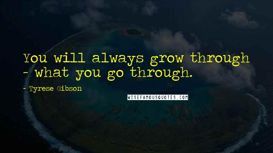 Tyrese Gibson Quotes: You will always grow through - what you go through.