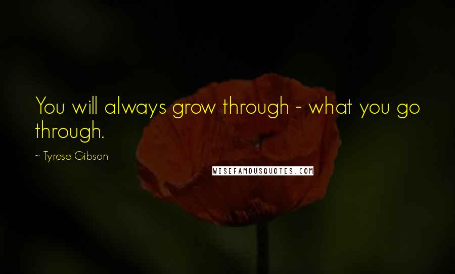 Tyrese Gibson Quotes: You will always grow through - what you go through.