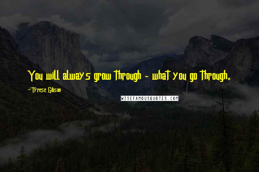 Tyrese Gibson Quotes: You will always grow through - what you go through.