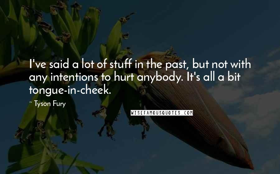 Tyson Fury Quotes: I've said a lot of stuff in the past, but not with any intentions to hurt anybody. It's all a bit tongue-in-cheek.