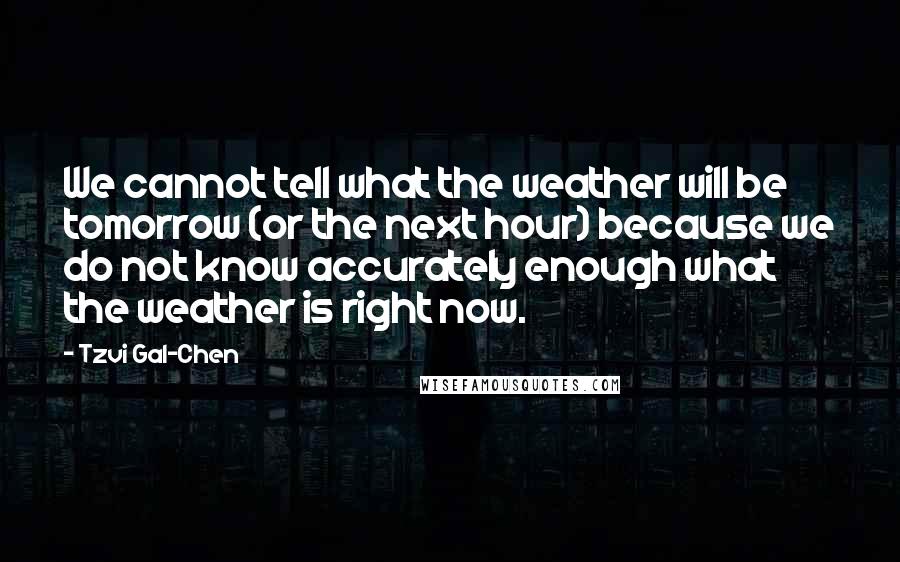 Tzvi Gal-Chen Quotes: We cannot tell what the weather will be tomorrow (or the next hour) because we do not know accurately enough what the weather is right now.