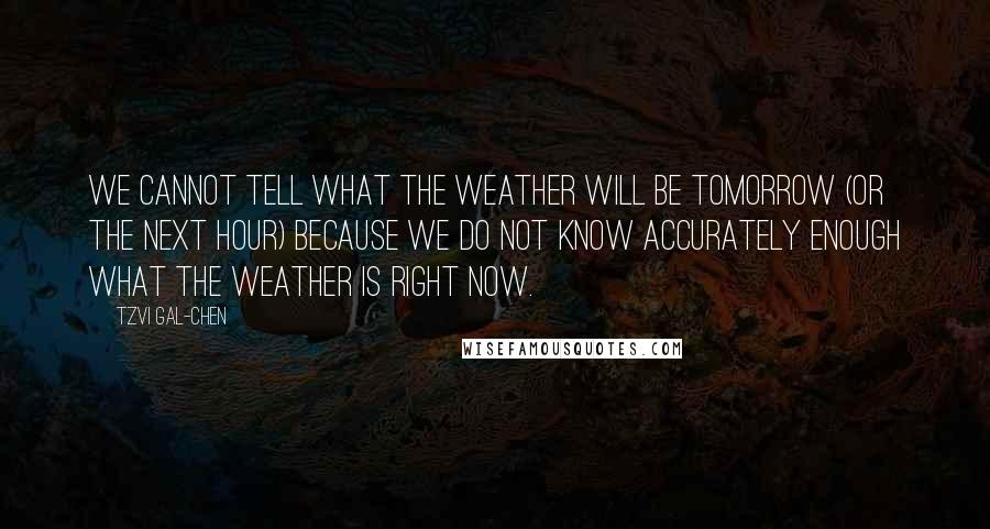 Tzvi Gal-Chen Quotes: We cannot tell what the weather will be tomorrow (or the next hour) because we do not know accurately enough what the weather is right now.