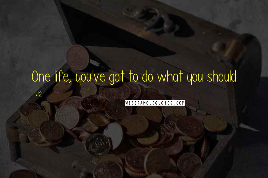 U2 Quotes: One life, you've got to do what you should