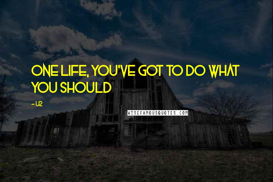 U2 Quotes: One life, you've got to do what you should