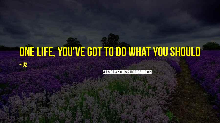 U2 Quotes: One life, you've got to do what you should