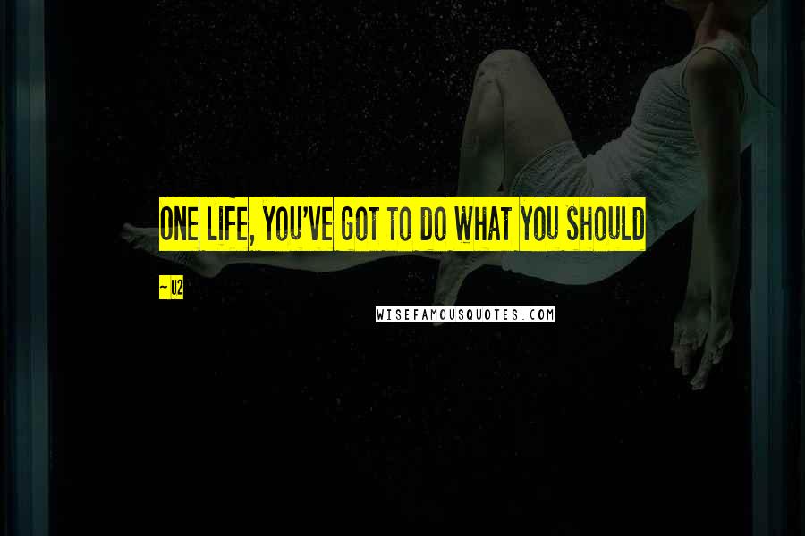 U2 Quotes: One life, you've got to do what you should
