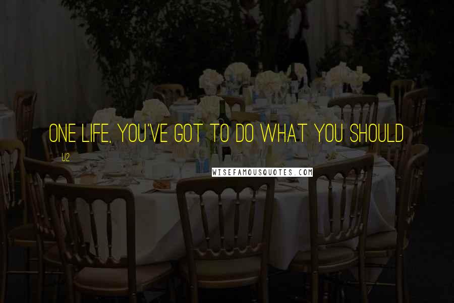 U2 Quotes: One life, you've got to do what you should