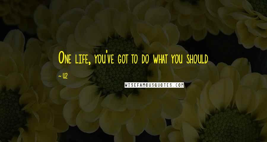 U2 Quotes: One life, you've got to do what you should