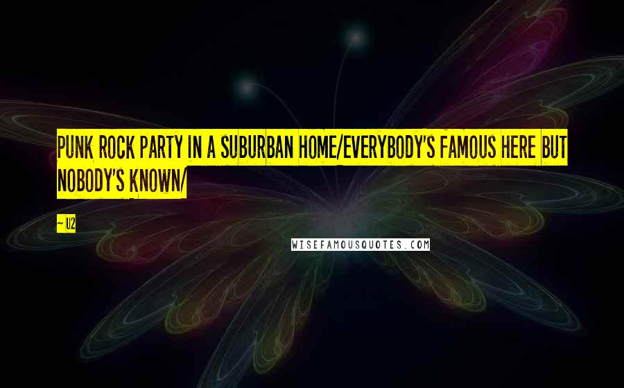 U2 Quotes: Punk rock party in a suburban home/everybody's famous here but nobody's known/