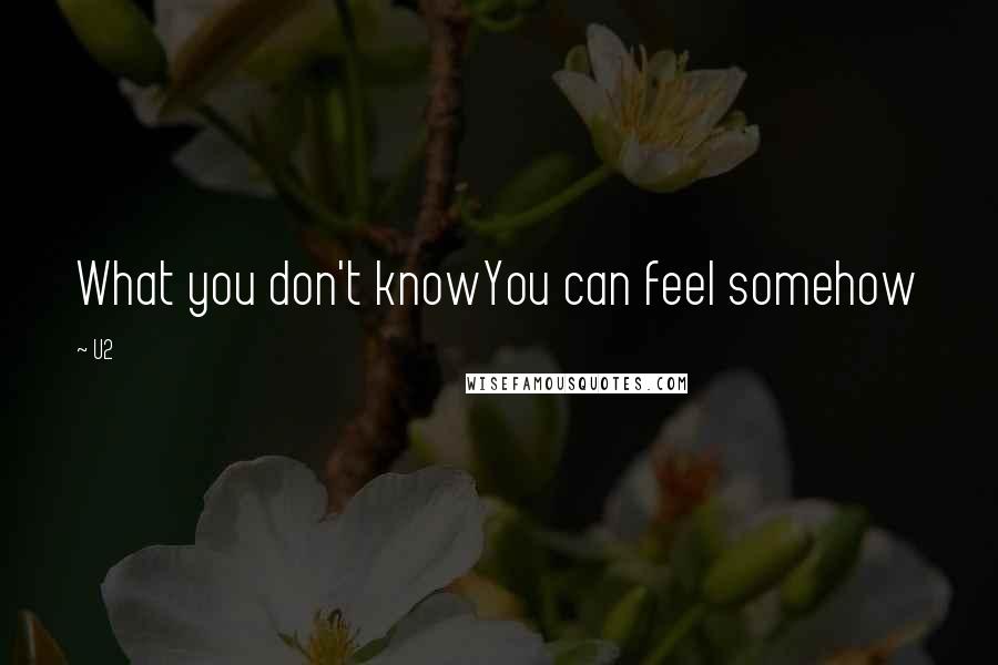 U2 Quotes: What you don't knowYou can feel somehow