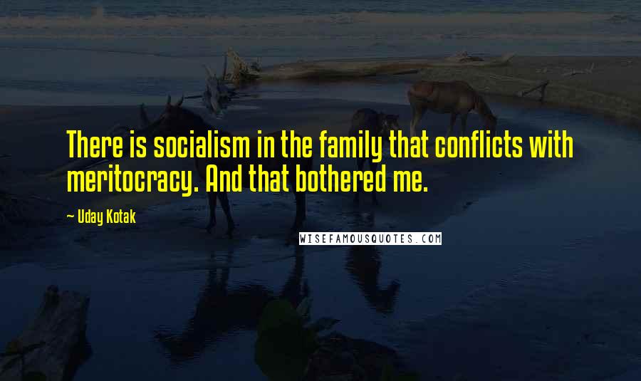 Uday Kotak Quotes: There is socialism in the family that conflicts with meritocracy. And that bothered me.