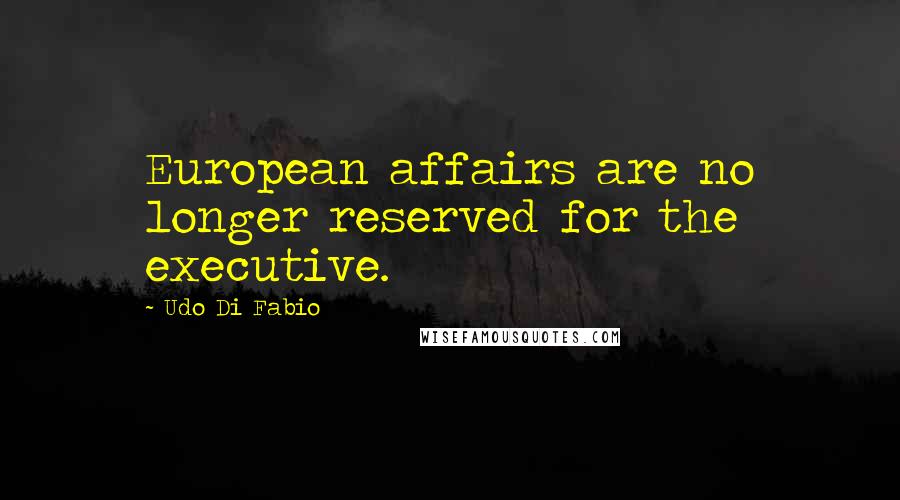 Udo Di Fabio Quotes: European affairs are no longer reserved for the executive.
