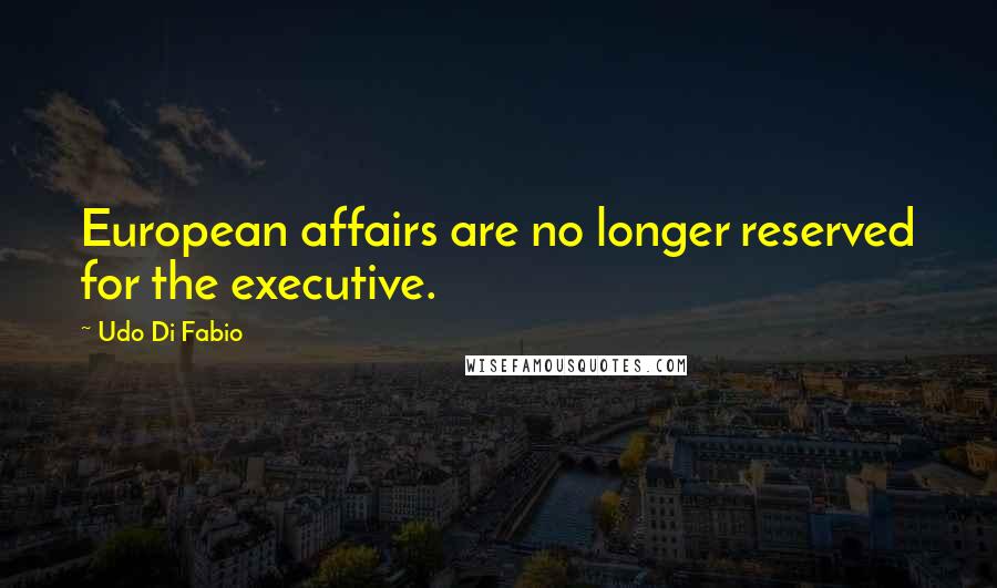 Udo Di Fabio Quotes: European affairs are no longer reserved for the executive.