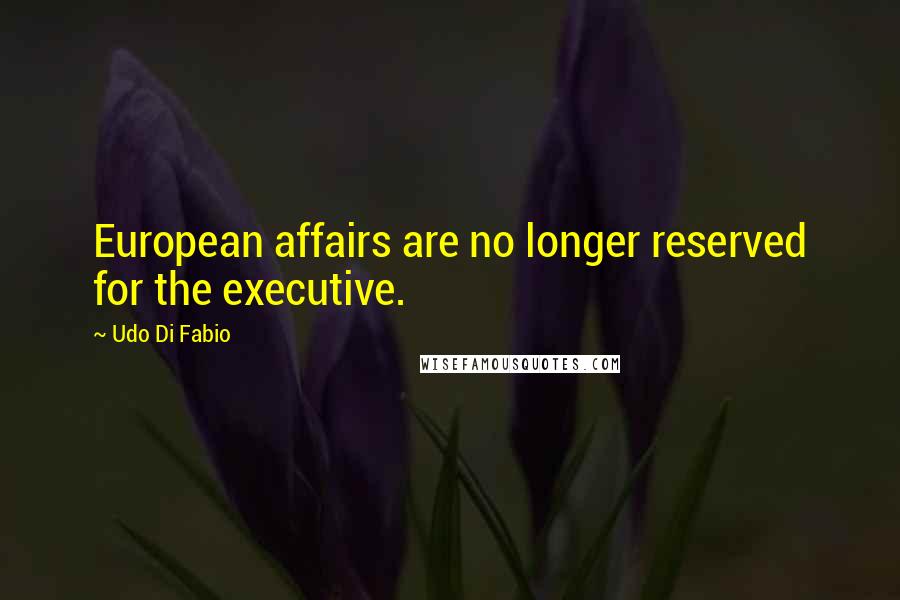 Udo Di Fabio Quotes: European affairs are no longer reserved for the executive.