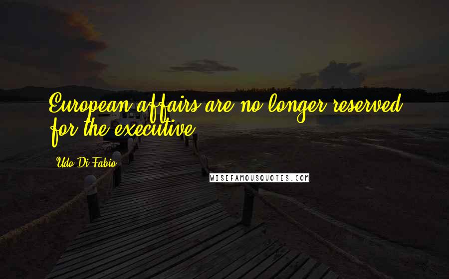 Udo Di Fabio Quotes: European affairs are no longer reserved for the executive.