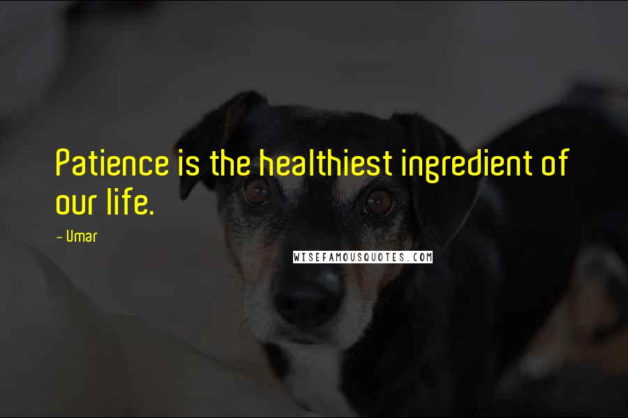 Umar Quotes: Patience is the healthiest ingredient of our life.