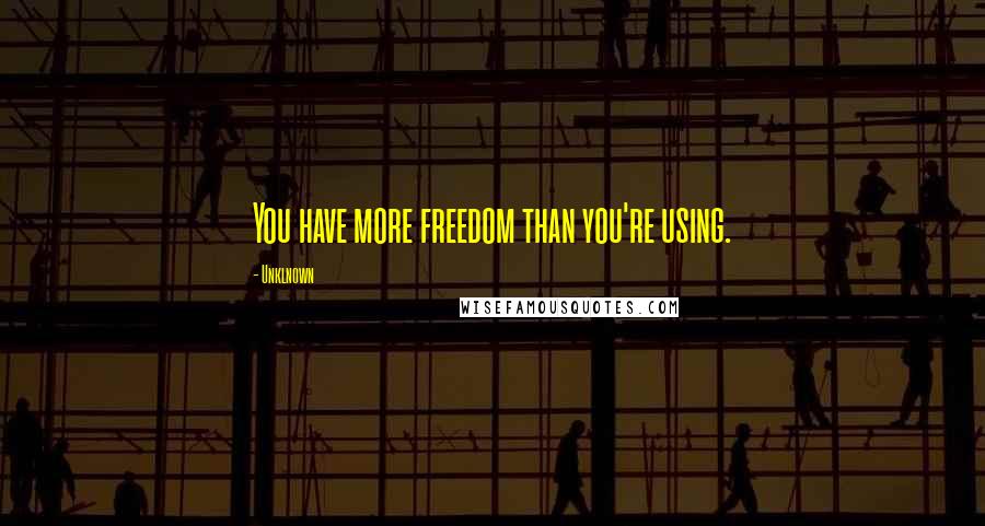 Unklnown Quotes: You have more freedom than you're using.