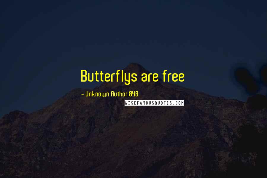 Unknown Author 848 Quotes: Butterflys are free