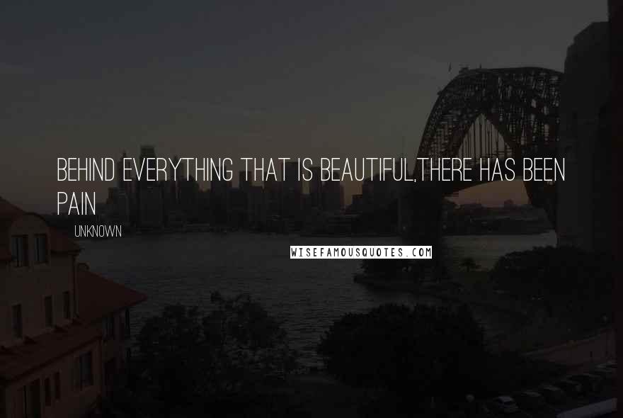 Unknown Quotes: Behind everything that is beautiful,there has been pain
