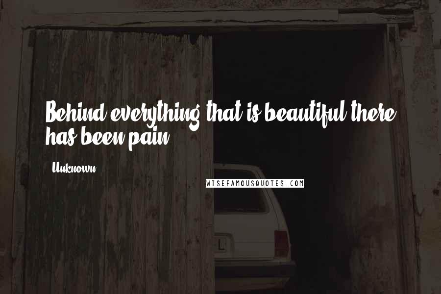 Unknown Quotes: Behind everything that is beautiful,there has been pain
