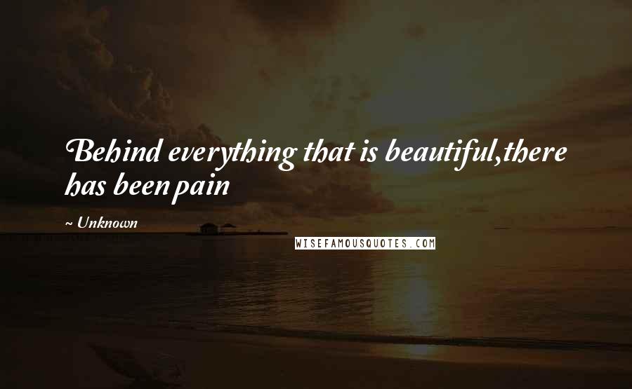 Unknown Quotes: Behind everything that is beautiful,there has been pain