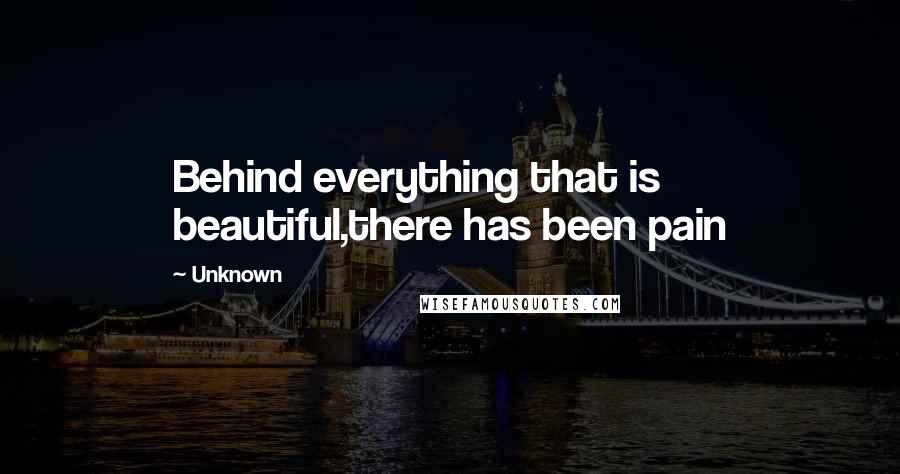 Unknown Quotes: Behind everything that is beautiful,there has been pain